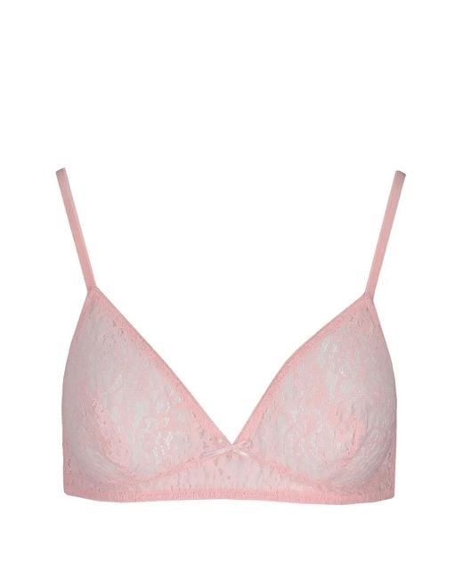 Laura Urbinati Pink Soutien-Gorge En Dentelle Fleurie