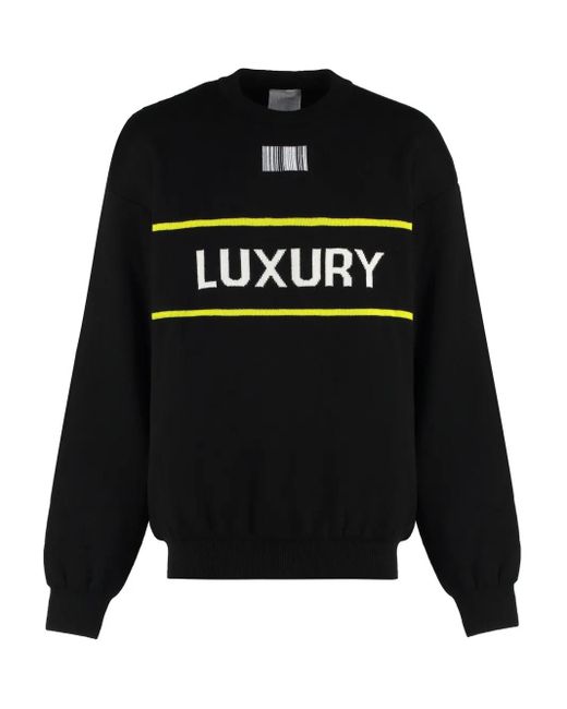 Vetements Black Merino-Wool Sweater for men