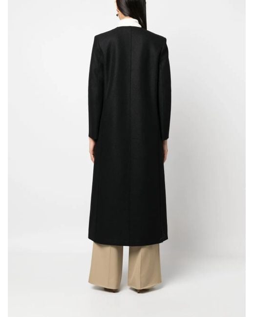 Harris Wharf London Black Double-Breasted Wool Coat