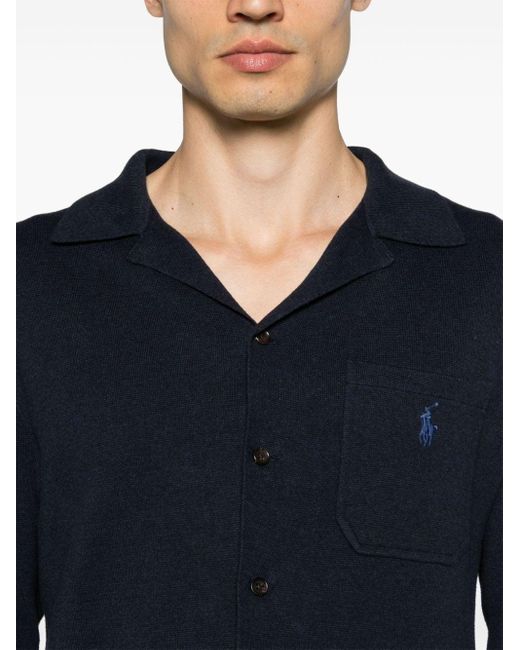 メンズ Polo Ralph Lauren ノッチドカラー シャツ Blue