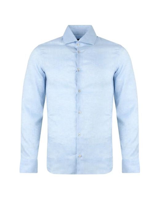 Moorer Blue Long-Sleeve Shirt for men