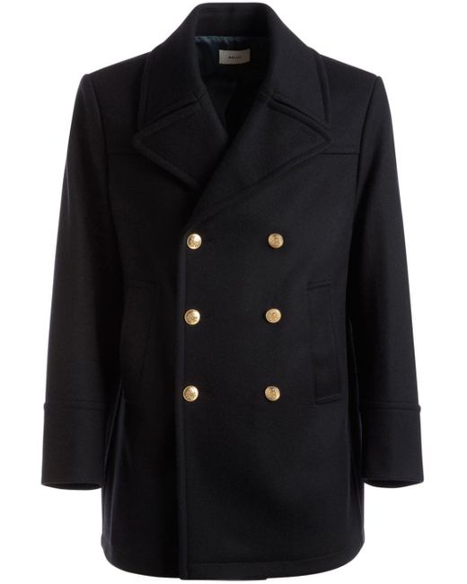 Manteau en laine à boutonnière croisée Bally pour homme en coloris Black