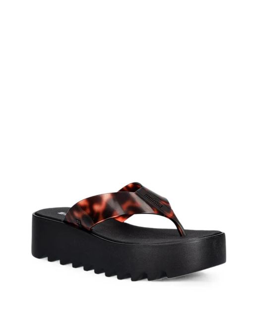 Melissa White Tortoiseshell-Effect Platform Flip-Flops