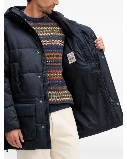 Barbour Blue Logo-Embroidered Padded Jacket for men