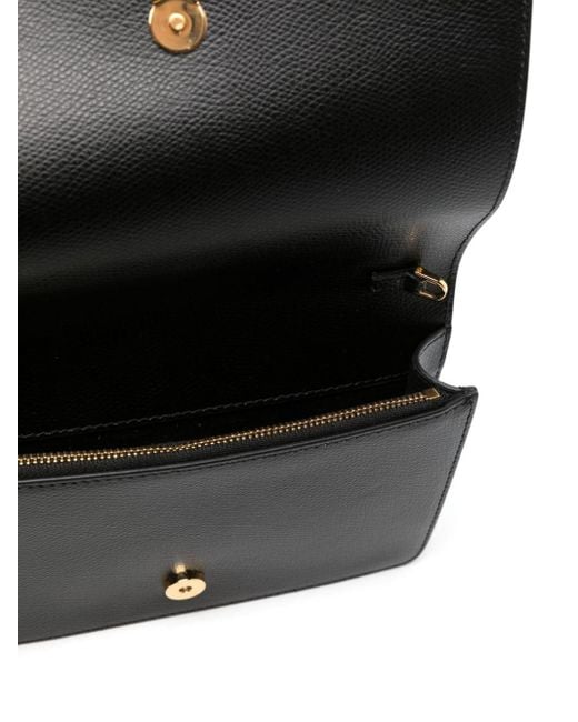 Elisabetta Franchi Black Horsebit-Detail Leather Shoulder Bag