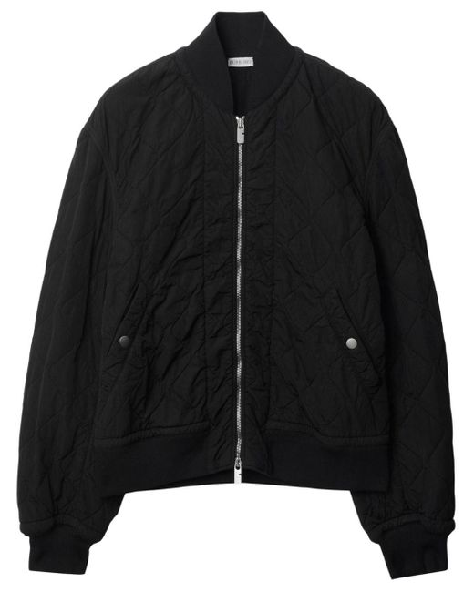 Burberry Black Stand Up-collar Quilted Bomber Jacket for men