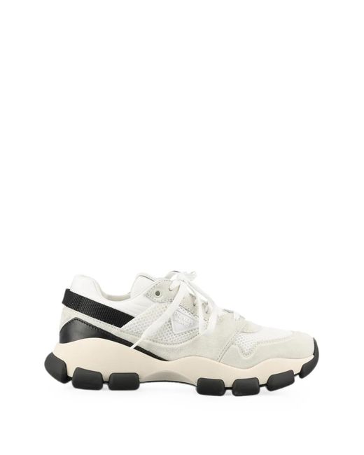 Prada White Sneakers Mit Logo-Patch