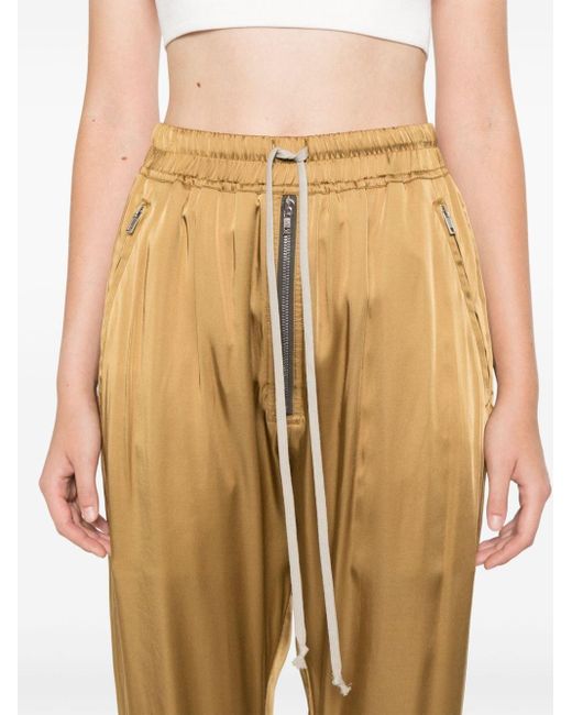 Rick Owens Natural Charmeuse Track Pants