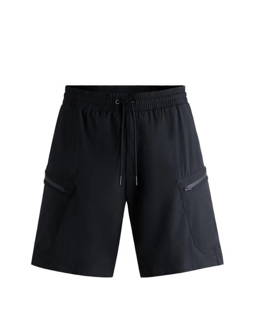 Fusalp Black Thilo Elasticated-Waist Cargo Shorts for men