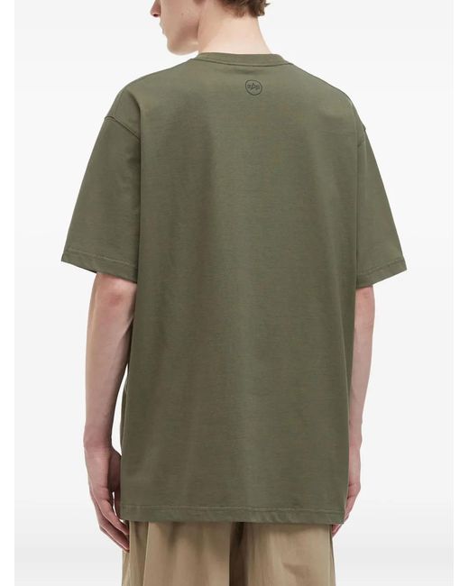 Alpha Industries Green Logo-Patch Cotton T-Shirt for men
