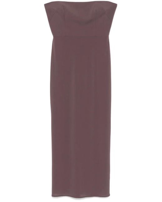 Alex Perry Purple Crepe Strapless Maxi Dress