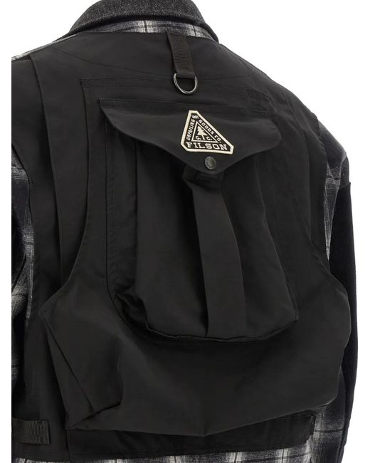 Junya Watanabe Black Filson X Patchwork Coat for men
