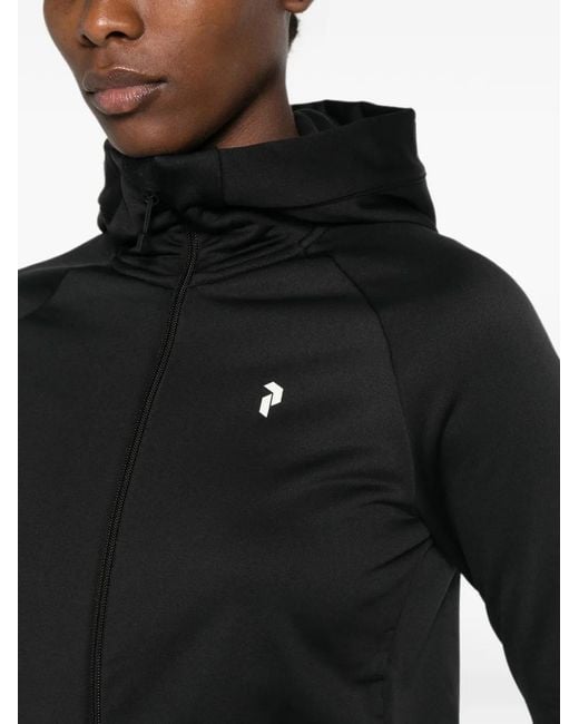 Peak Performance Black Logo-Print Zip-Up Sweatshirt