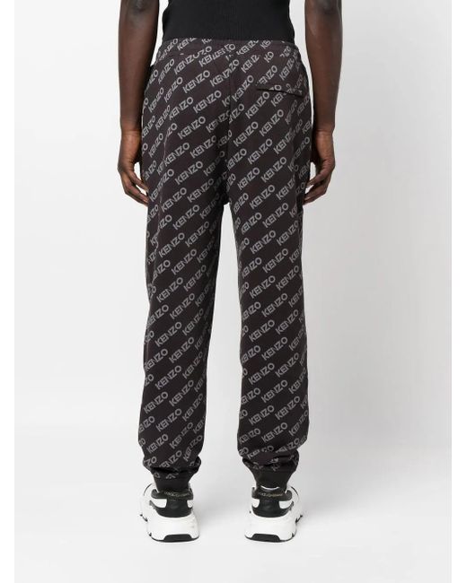 KENZO Gray Monogram Sweat Pants for men