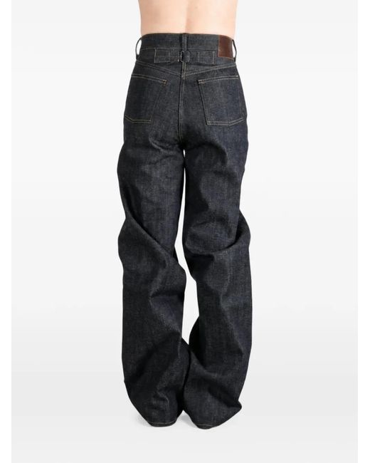 TAIGA TAKAHASHI Gray Contrast-Stitching Wide-Leg Jeans