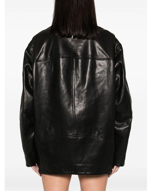 Isabel Marant Black Ikena Leather Coat