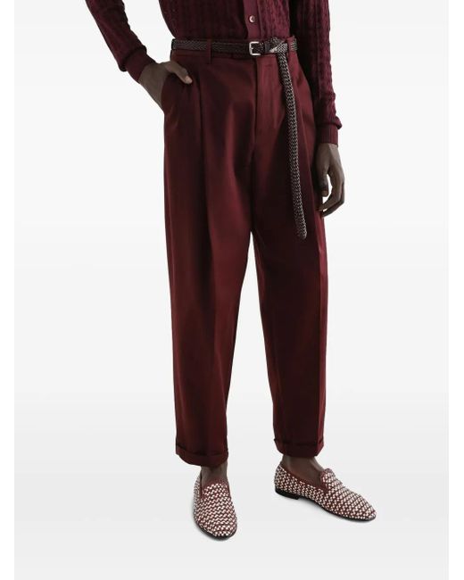 Dolce & Gabbana Purple Folded-Edge Trousers for men