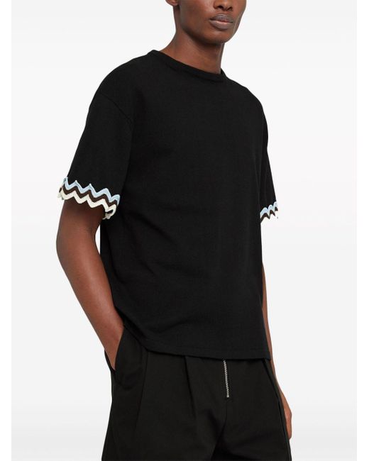 Camiseta con puños de ganchillo Jil Sander de hombre de color Black