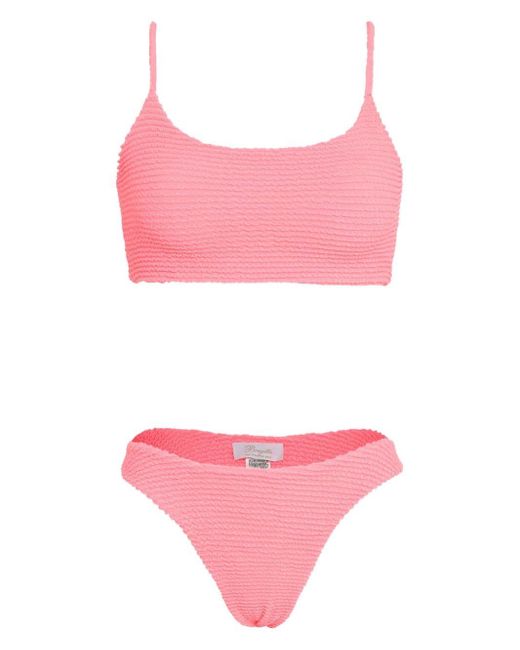 Pink Gradient Print Bardot Bikini