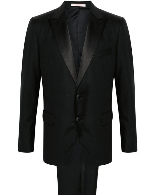 Valentino Garavani Black Single-breasted Wool Suit for men