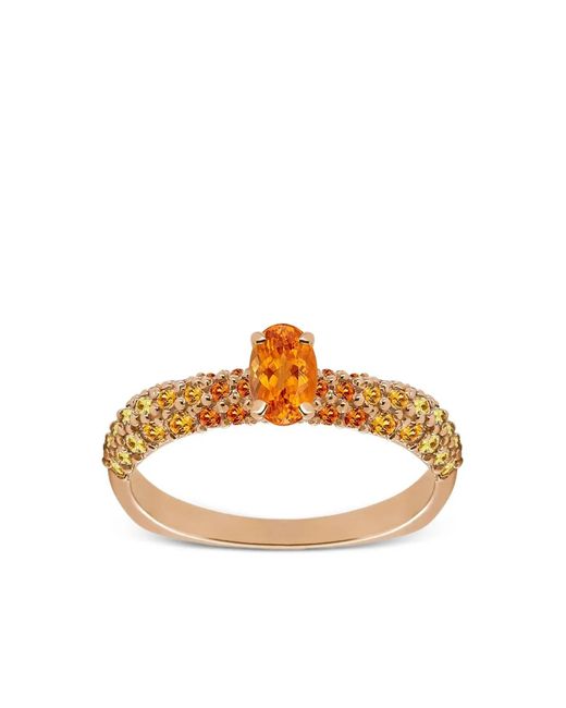 FULLORD Metallic 18K Rose Eternity Diamonds And Sapphire Ring