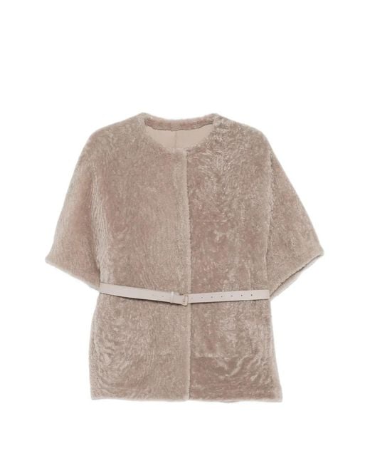 Manzoni 24 Natural Belted Short-Sleeve Jacket