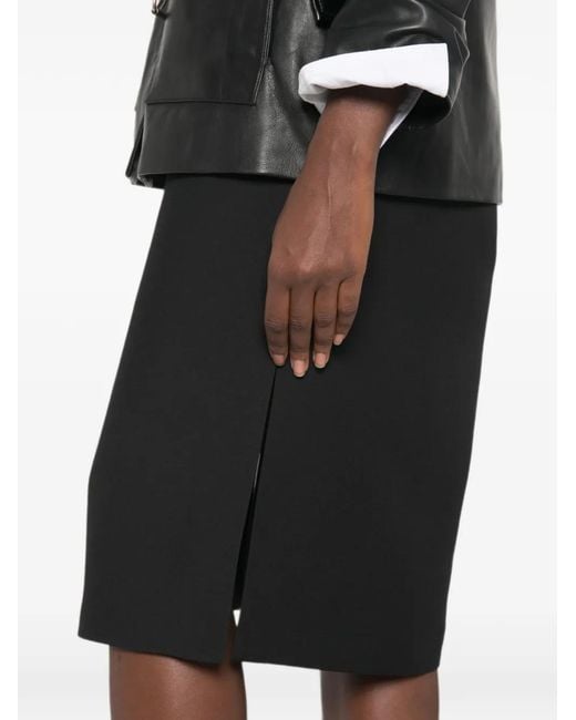 Fendi Black Side-Slit Midi Skirt