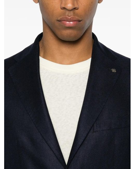 Tagliatore Blue Blazer À Poche Plaquée for men