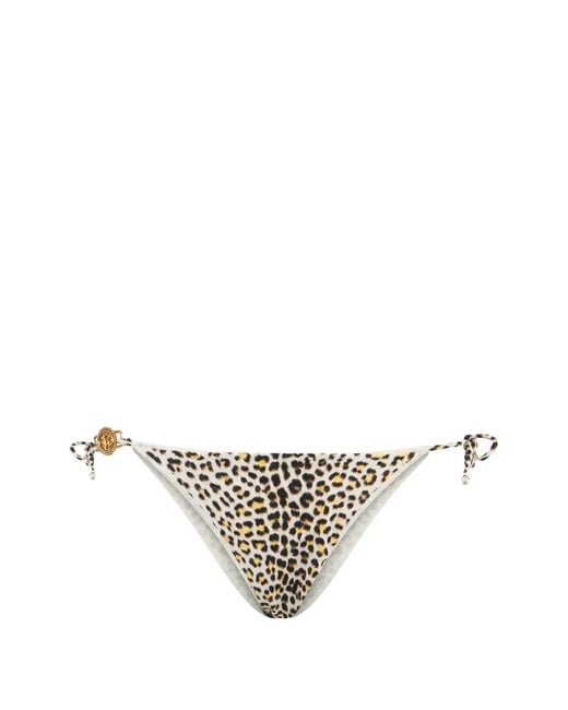 Roberto Cavalli Metallic Leopard Medallion Bikini
