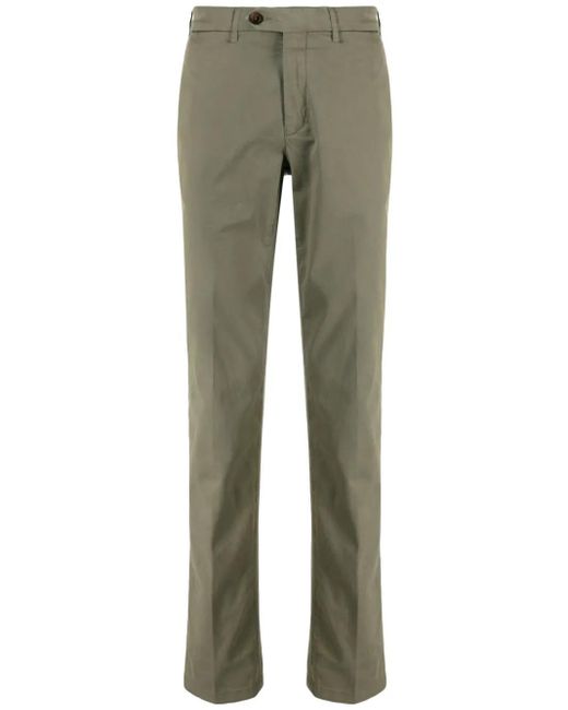 Canali Green Mid-Rise Straight-Leg Chino Trousers for men