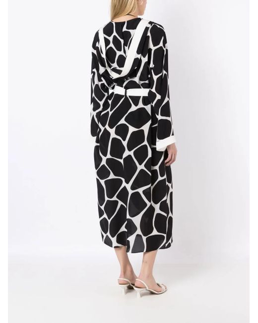 Valentino Garavani Black Animal-Print Silk Cover-Up