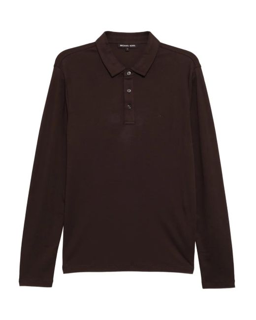 Michael Kors Brown Logo-Embroidered Polo Shirt for men