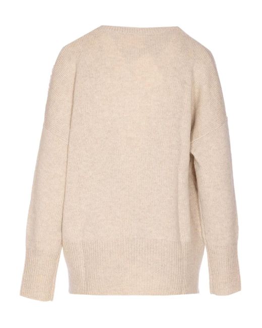 Lisa Yang Natural Crew-Neck Cashmere Sweater