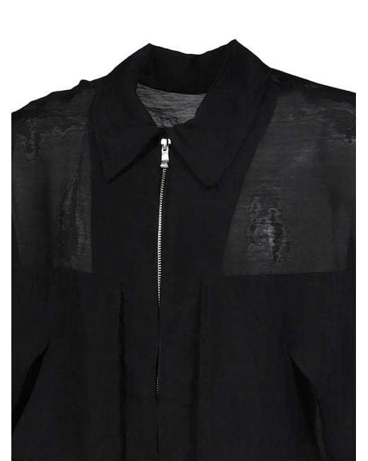 XLIM Black Zip-Up Cropped Shirt for men