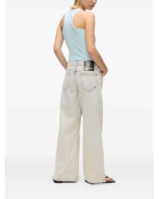 Karl Lagerfeld Gray Slit-Hem Jeans