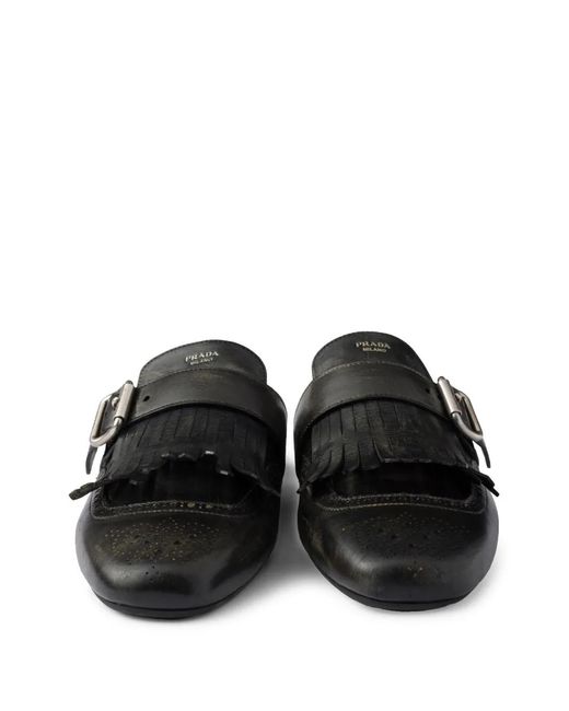 Prada Black Shuffle Mules