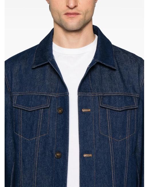 Kiton Blue Denim Jacket for men
