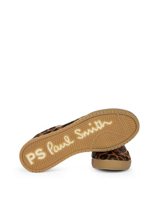 Paul Smith Brown Dover Leopard-Print Stripe Sneakers for men
