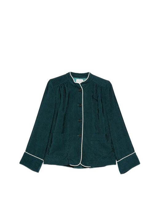 Forte_forte Green Piped Corduroy Jacket