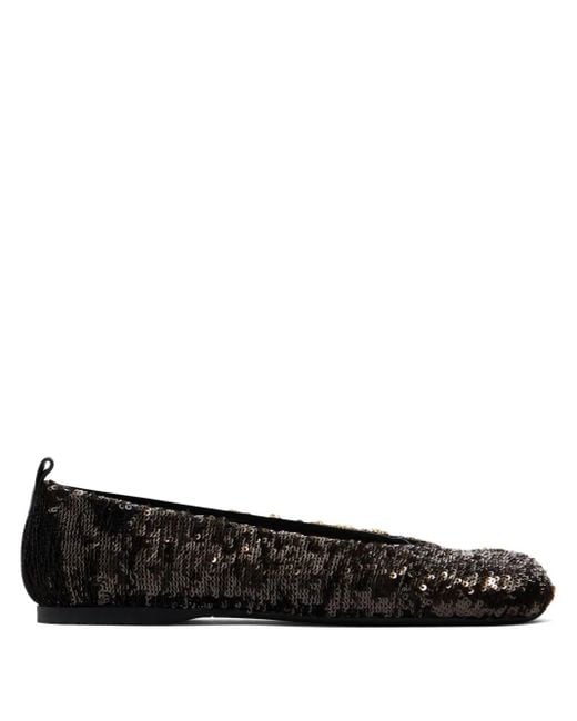 J.W. Anderson Black Sequinned Ballerina Flats