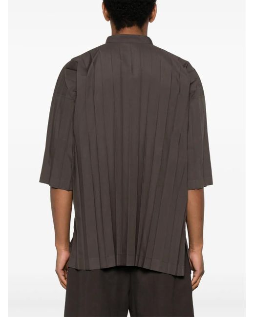 Homme Plissé Issey Miyake Black Pleated Shirt for men