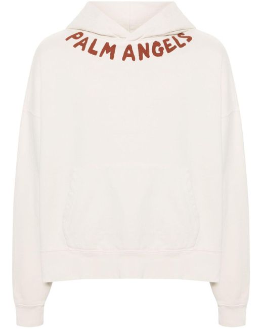 Palm Angels Hoodie Met Logoprint in het White voor heren
