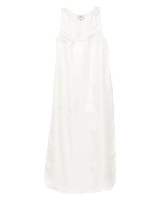 Loulou de Saison White Nada Side-Split Slip Midi Dress