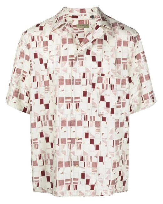 Corneliani White Geometric-pattern Shirt for men