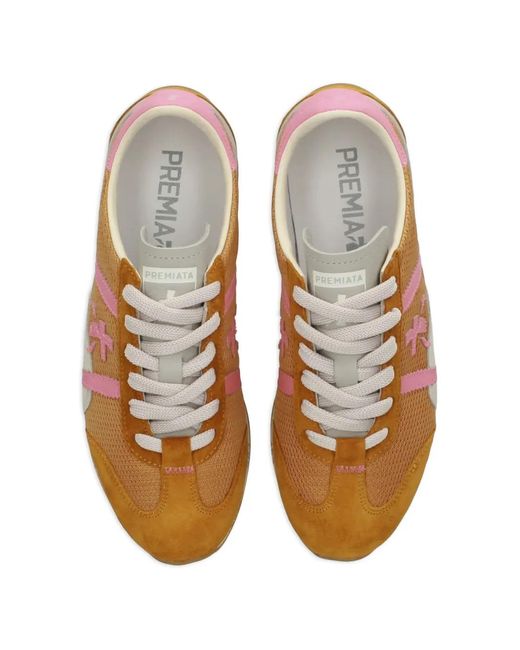 Premiata Pink Jackyxd Logo-Patch Sneakers