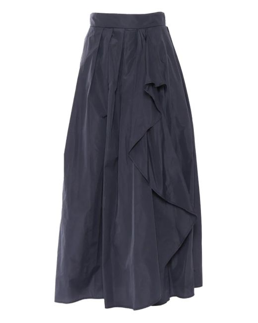 Clips Blue Pleated Ruffled Midi Skirt