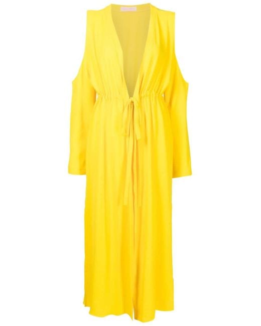 Olympiah Yellow Jussi Cut-ou Beach Dress