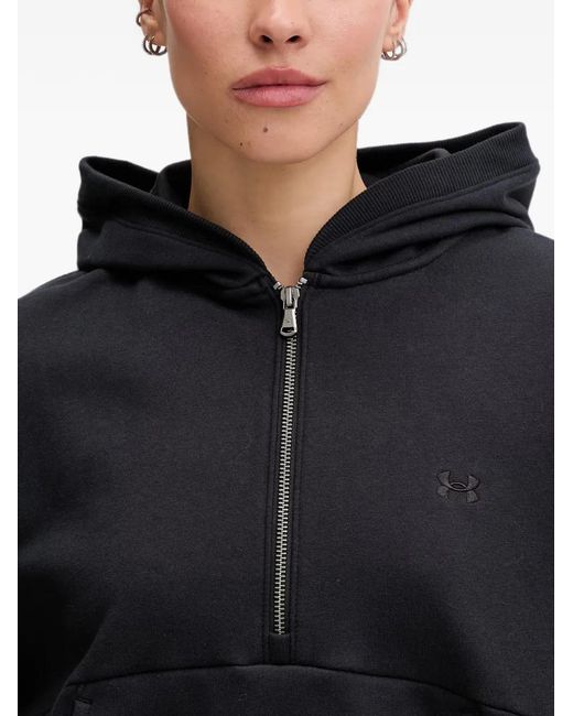Under Armour Black Icon Logo-Embroidered Half-Zip Hoodie