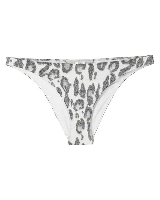 Stella McCartney White Leopard-Print Bikini Bottoms