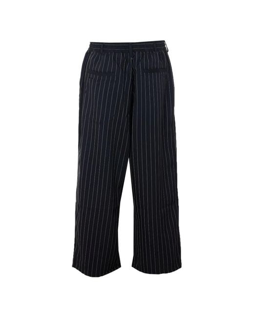 Y-3 Blue Striped-Pattern Elasticised Trousers for men